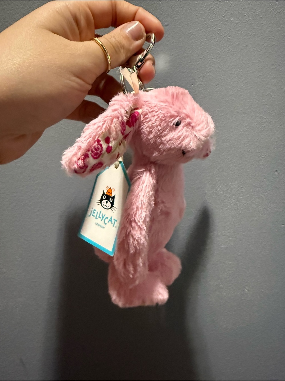 Jellycat Pink Blossom Bunny Keychain Bag Charm